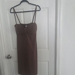 Tommy Bahama Brown Spaghetti Strap Knee Length Dress NWT L